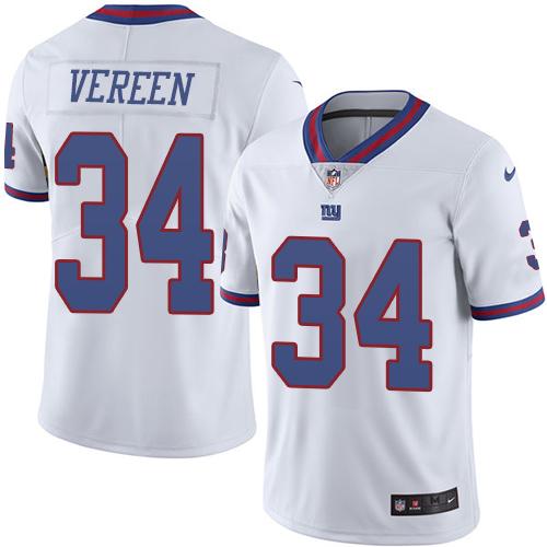 Nike Giants #34 Shane Vereen White Men's Stitched NFL Limited Rush Jersey